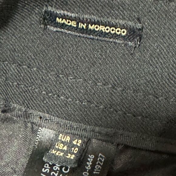 Massimo Dutti Women 10 Black Wool Blend High Rise Paperbag Dress Pants Pockets - Picture 4 of 12